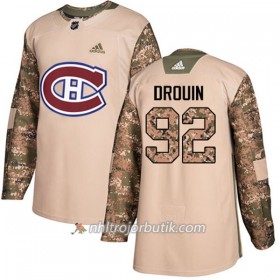 Män Ishockey Montreal Canadiens Tröja Jonathan Drouin 92 Adidas 2017-2018 Camo Veterans Day Practice Authentic
